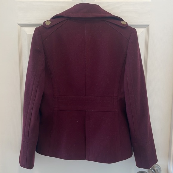 J. Crew Burgundy Double-Breasted Peacoat - Picture 2 of 6